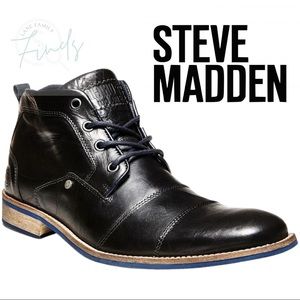 Steve Madden - Men’s Kramerr Black Leather Boots - Sz: 10